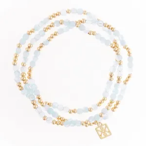 Rachel Beaded Stretch Bracelet in Sky Blue