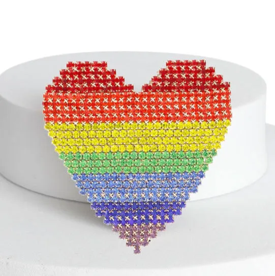 Rainbow Heart Brooch – Bold and Beautiful