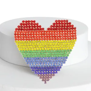 Rainbow Heart Brooch – Bold and Beautiful