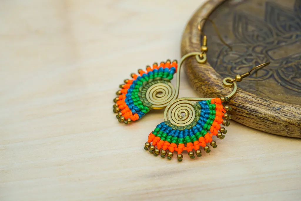 Rainbow Spirit Micro Macrame Boho Earrings