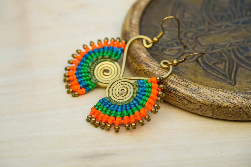 Rainbow Spirit Micro Macrame Boho Earrings