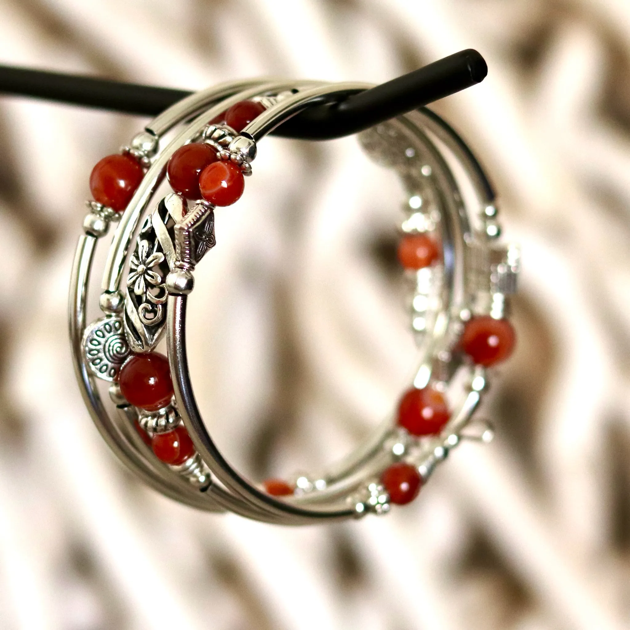 Red Carnelian Layered Bracelet – Bold & Fiery