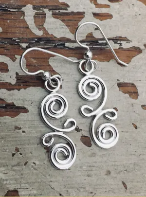 Reflections in Silver Swirl Earrings