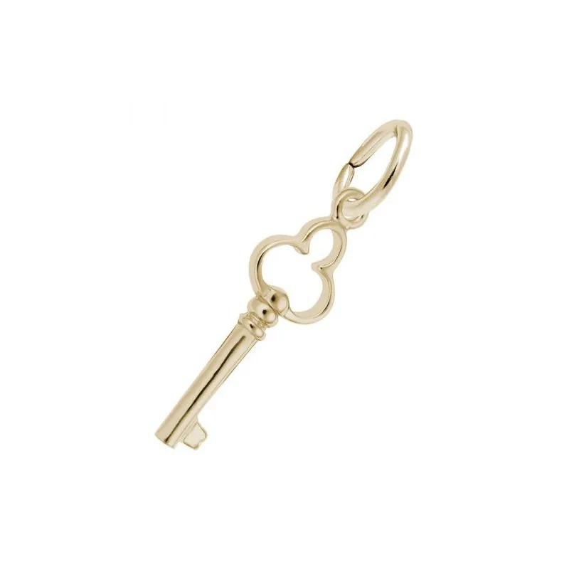 Rembrandt Charms Sterling Silver Rhodium or Gold Plated Antique Trefoil Key Pendant