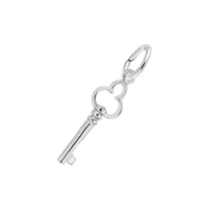 Rembrandt Charms Sterling Silver Rhodium or Gold Plated Antique Trefoil Key Pendant