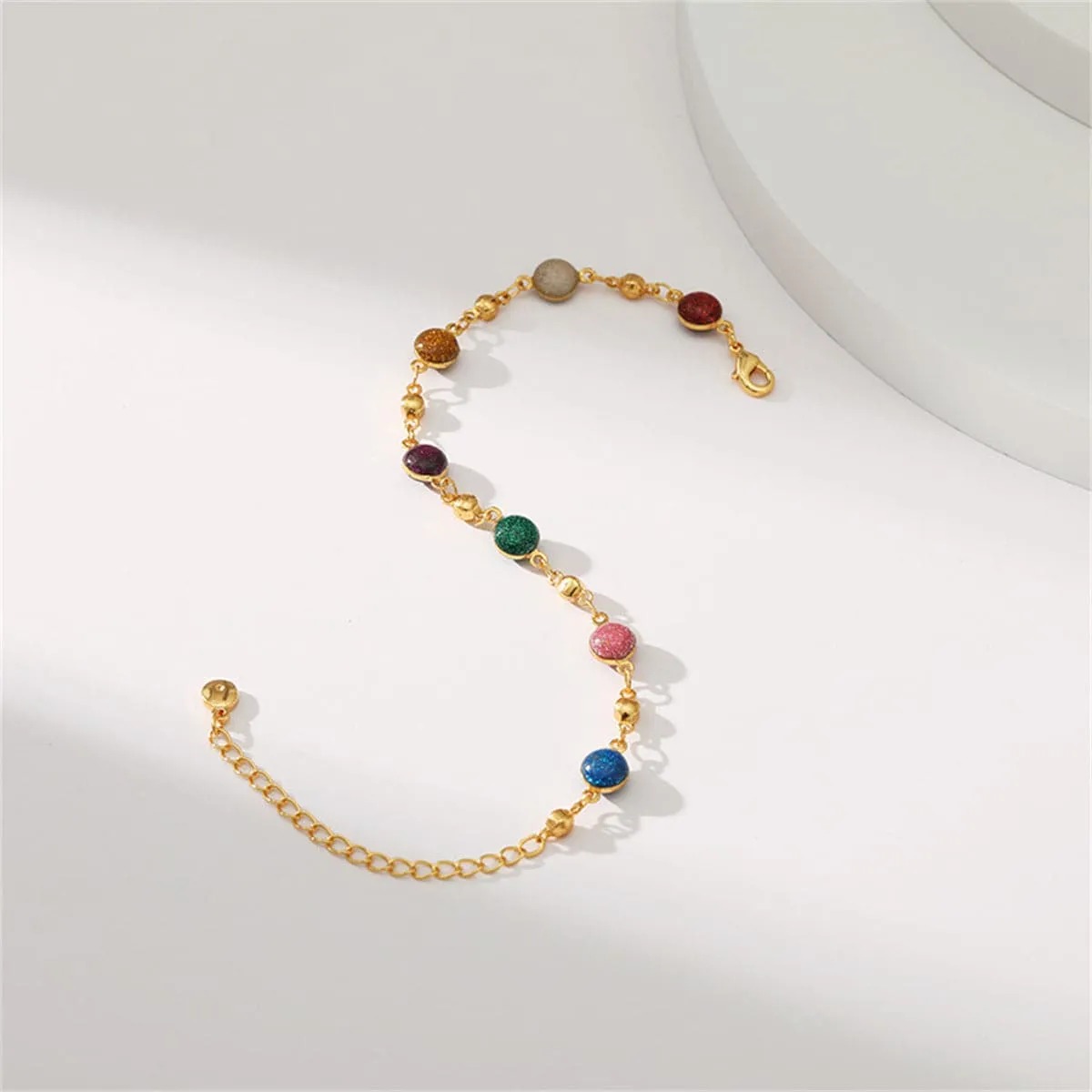 Resin Beads & 18K Gold-Plated Station Bracelet