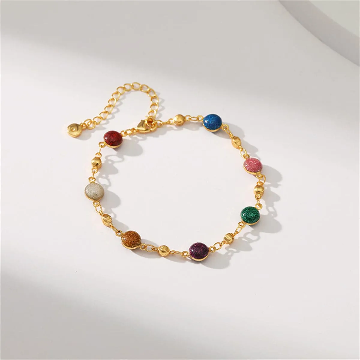 Resin Beads & 18K Gold-Plated Station Bracelet