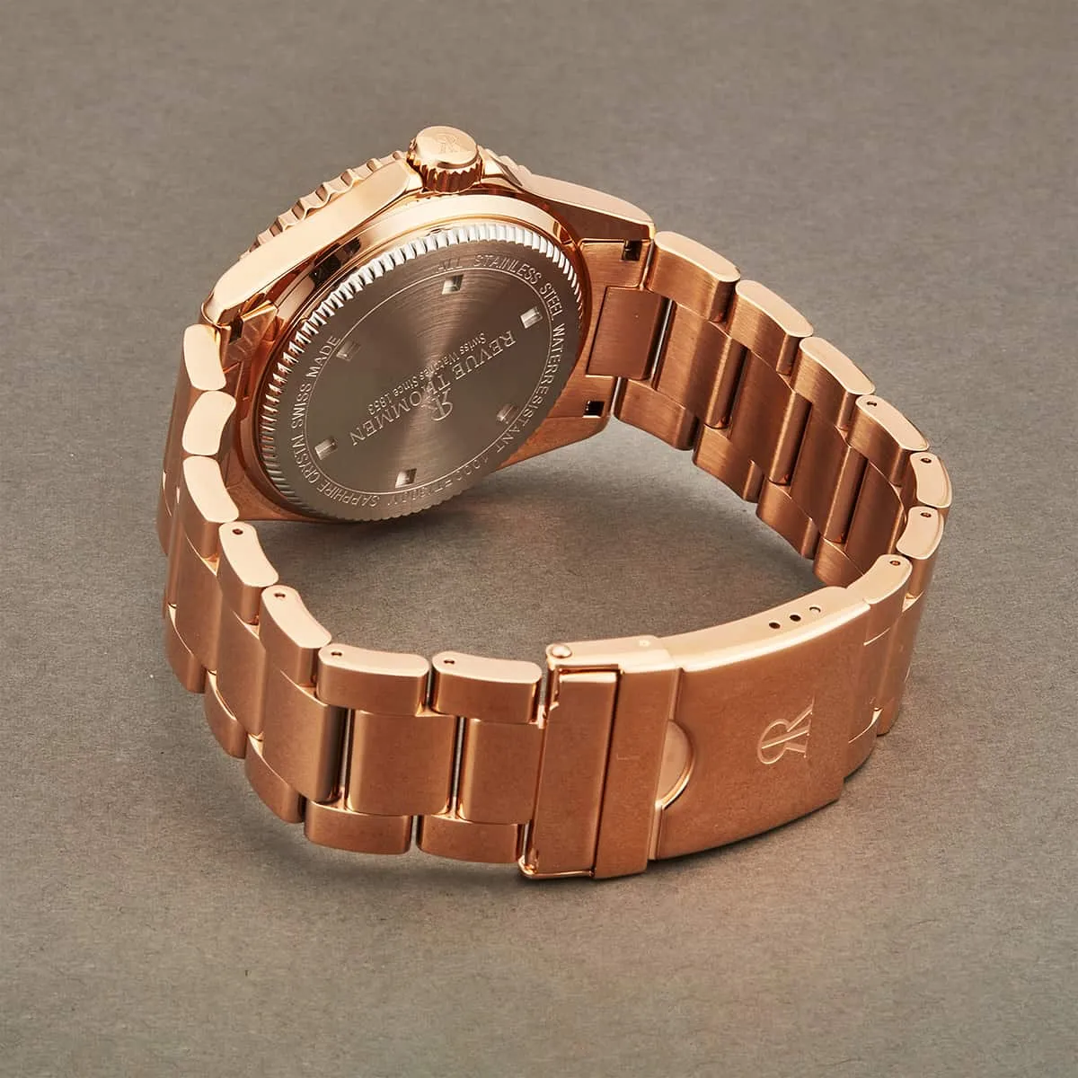 Revue Thommen Men's 17571.2165 'Diver' Blue Dial Rose Goldtone Stainless Steel Automatic Swiss Made Watch