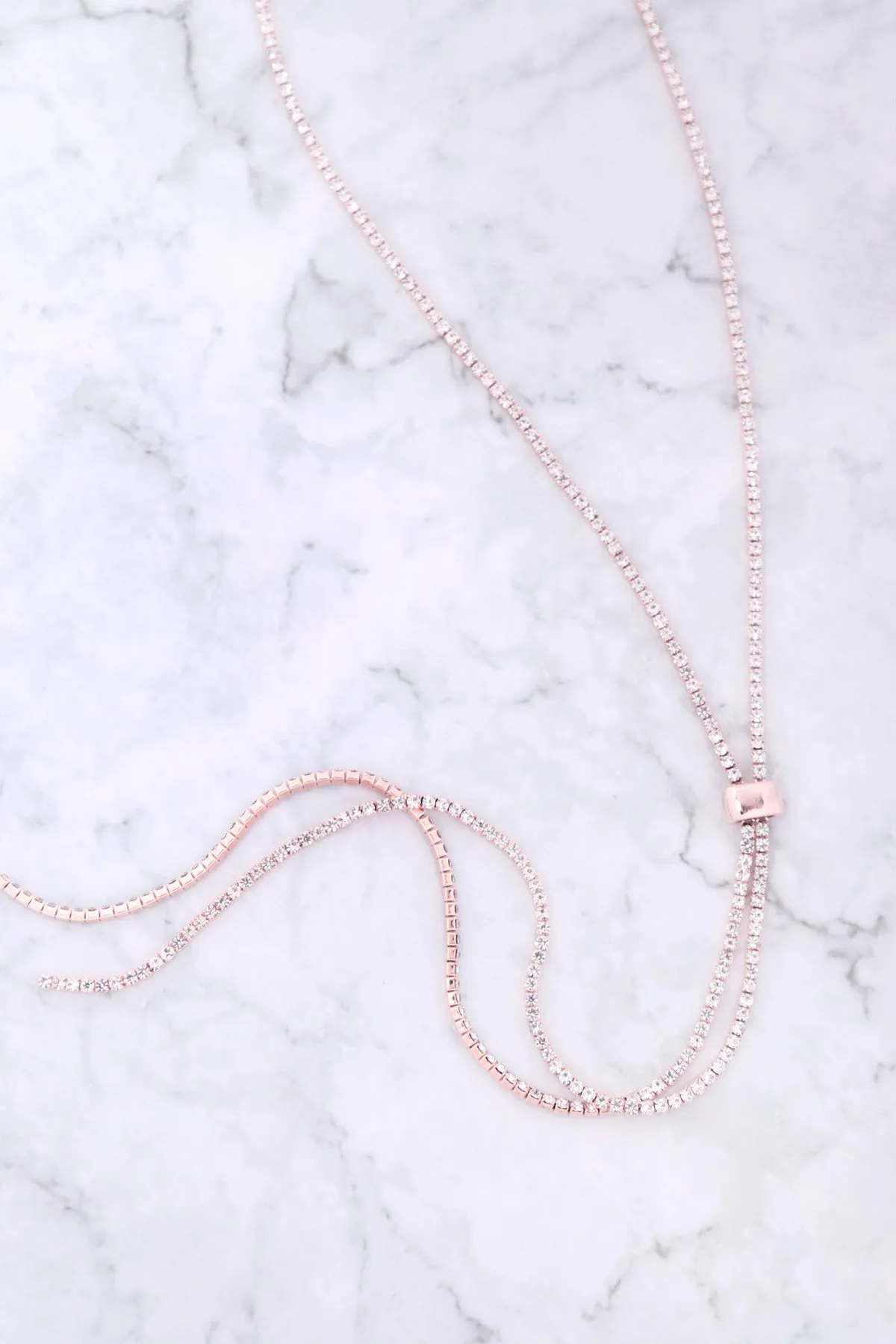 RHINESTONE 47" SLIDER NECKLACE