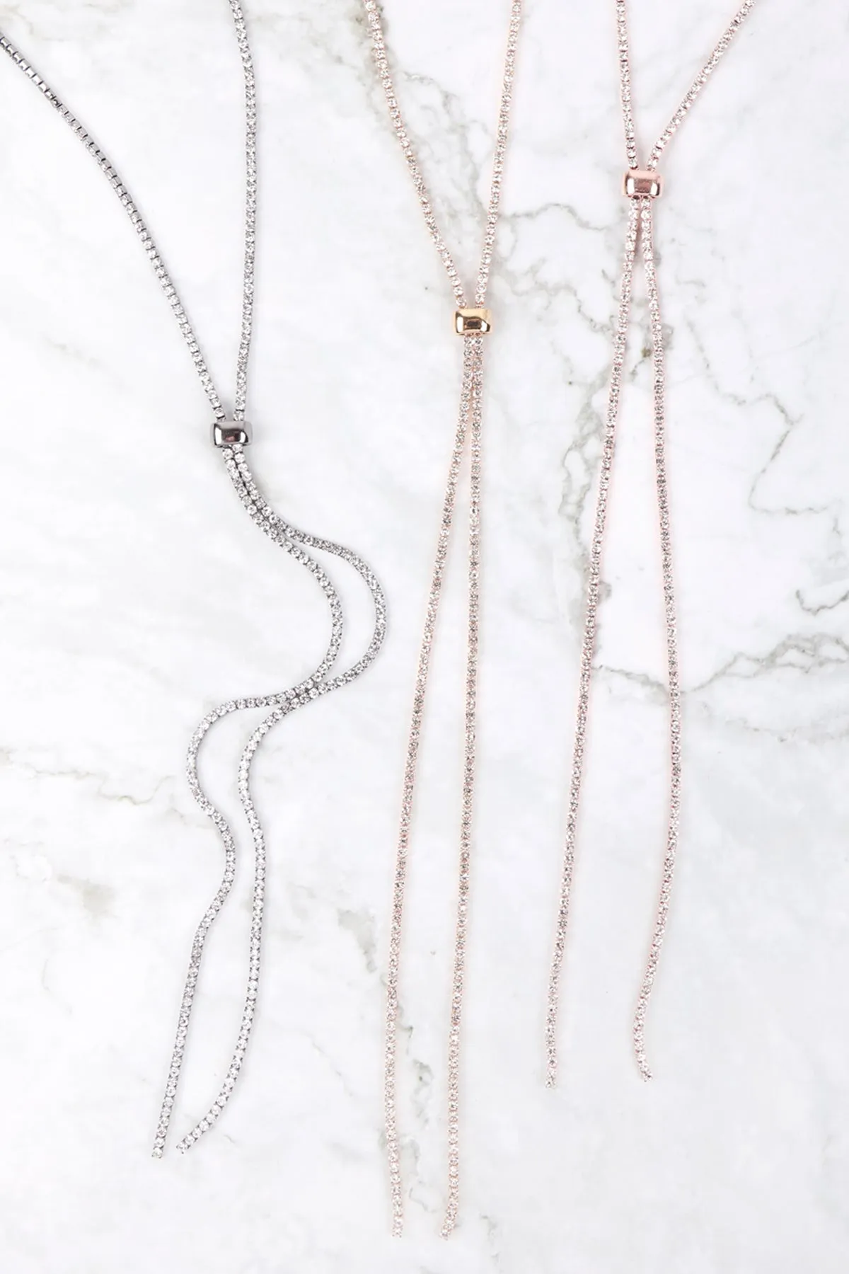 RHINESTONE 47" SLIDER NECKLACE