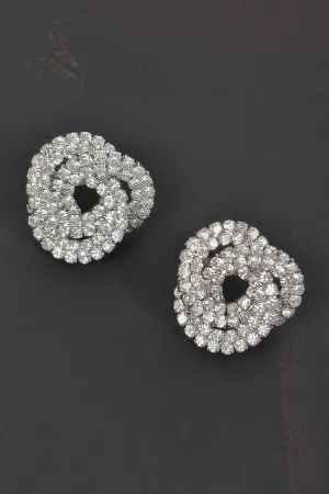 Rhinestone Button Earrings