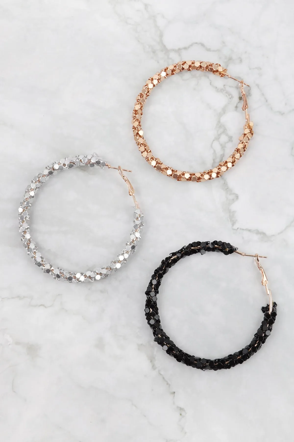 RHINESTONE WRAPPED HOOP EARRINGS