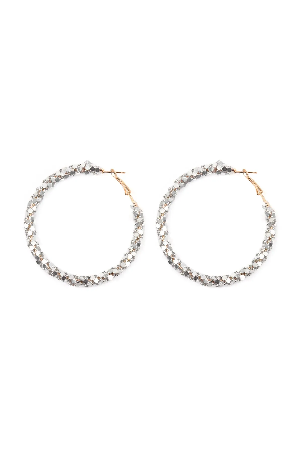 RHINESTONE WRAPPED HOOP EARRINGS