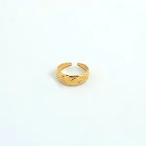 Rhombus Adjustable Ring Gold Plated