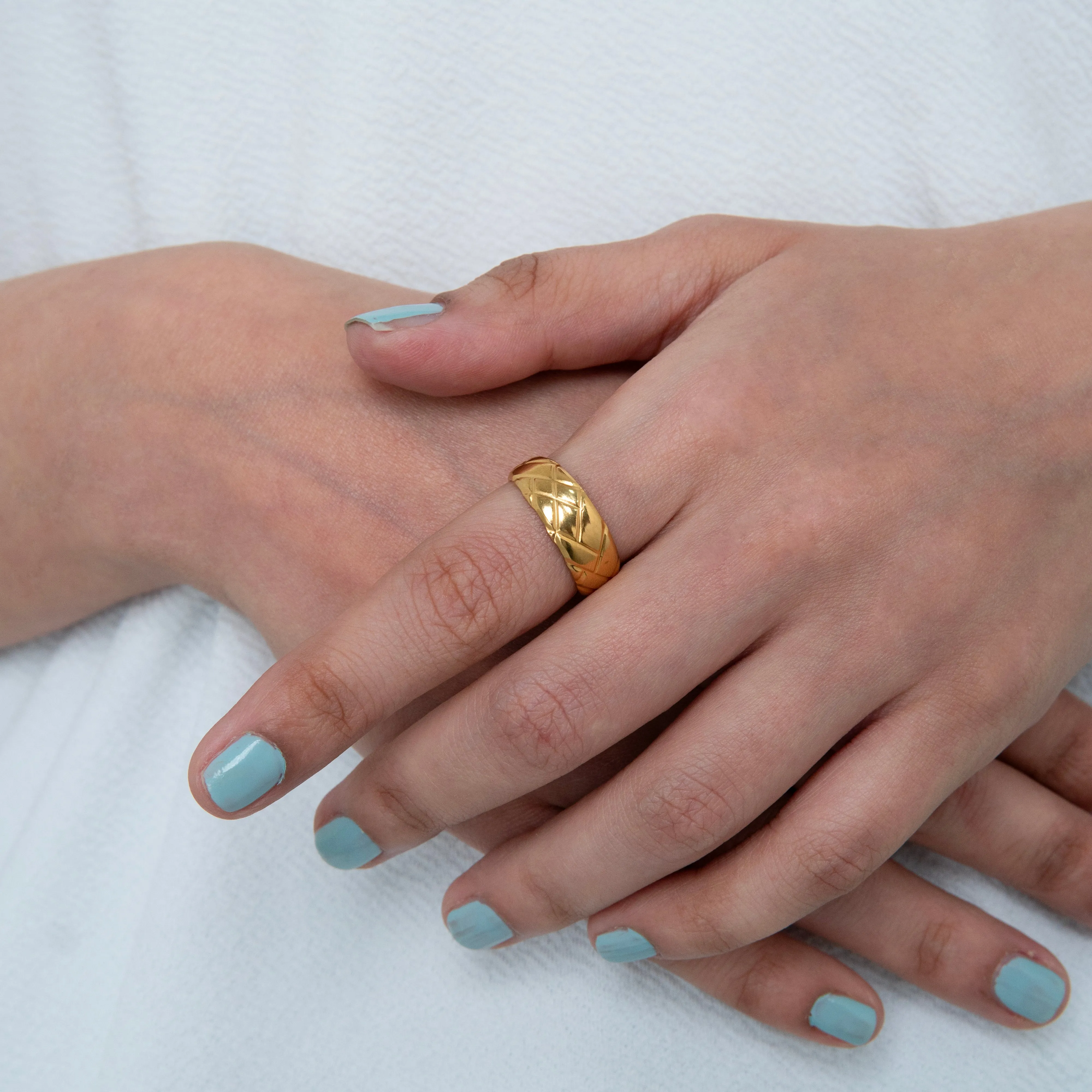Rhombus Adjustable Ring Gold Plated