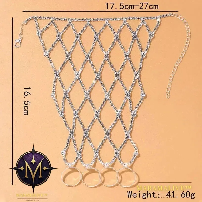 Ring Charm Finger Mesh Linked Bracelet Jewelry Femme for Women Hand New Fashion Luxury Bangles 2024 Designer