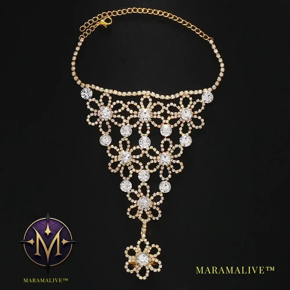 Ring Charm Finger Mesh Linked Bracelet Jewelry Femme for Women Hand New Fashion Luxury Bangles 2024 Designer