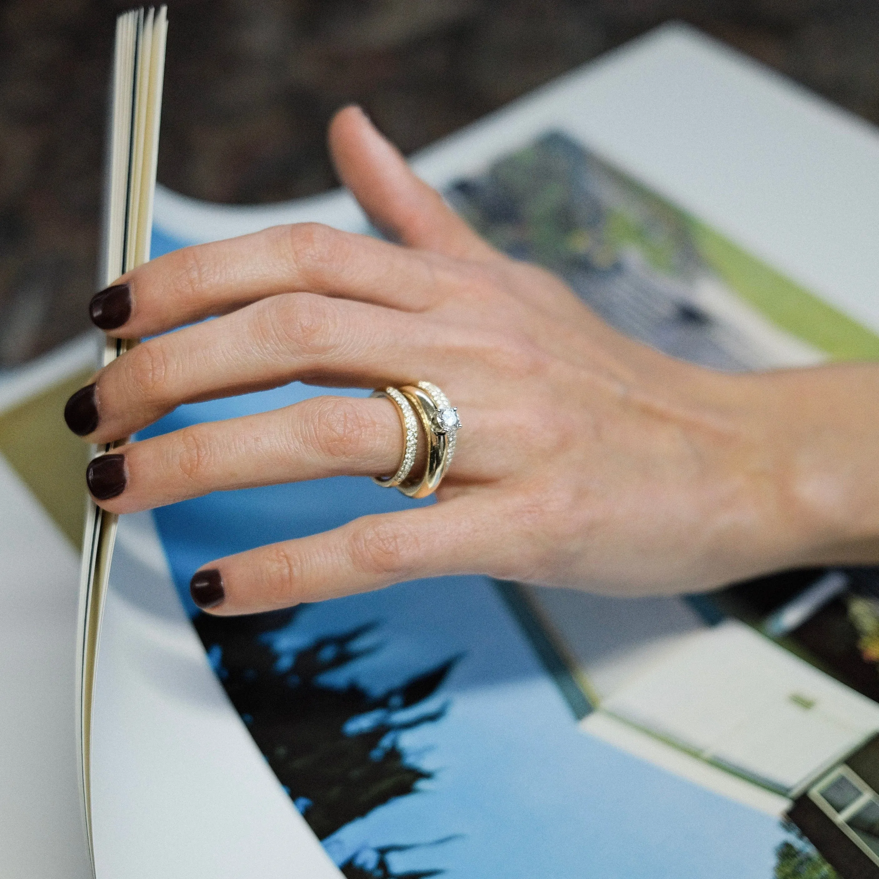 Rising Tusk Ring with Round Diamond