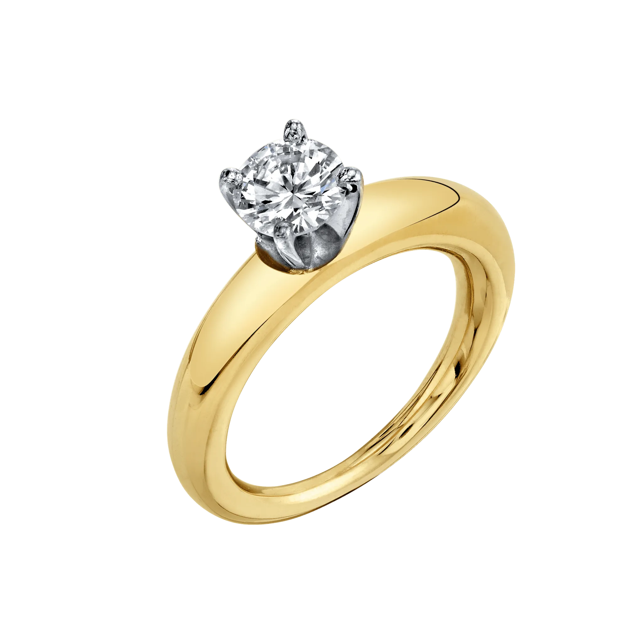 Rising Tusk Ring with Round Diamond