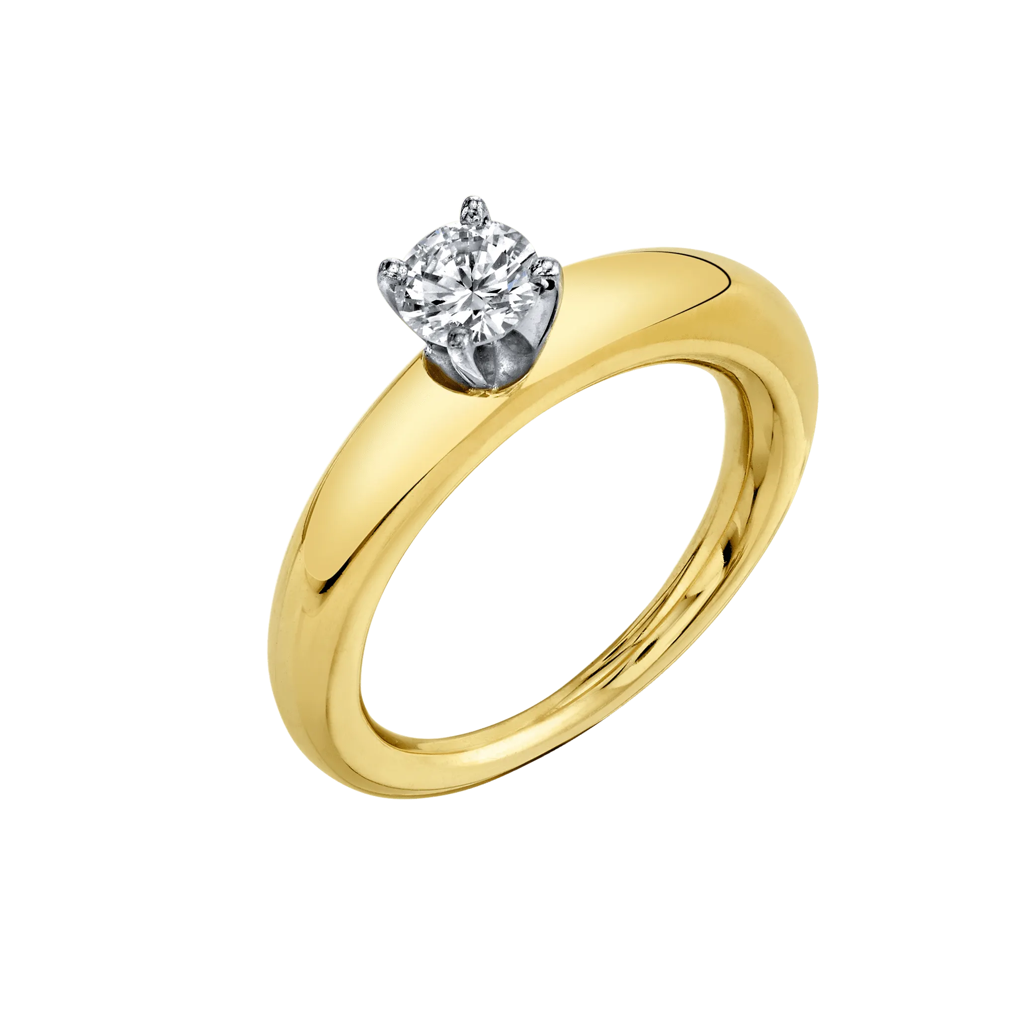 Rising Tusk Ring with Round Diamond