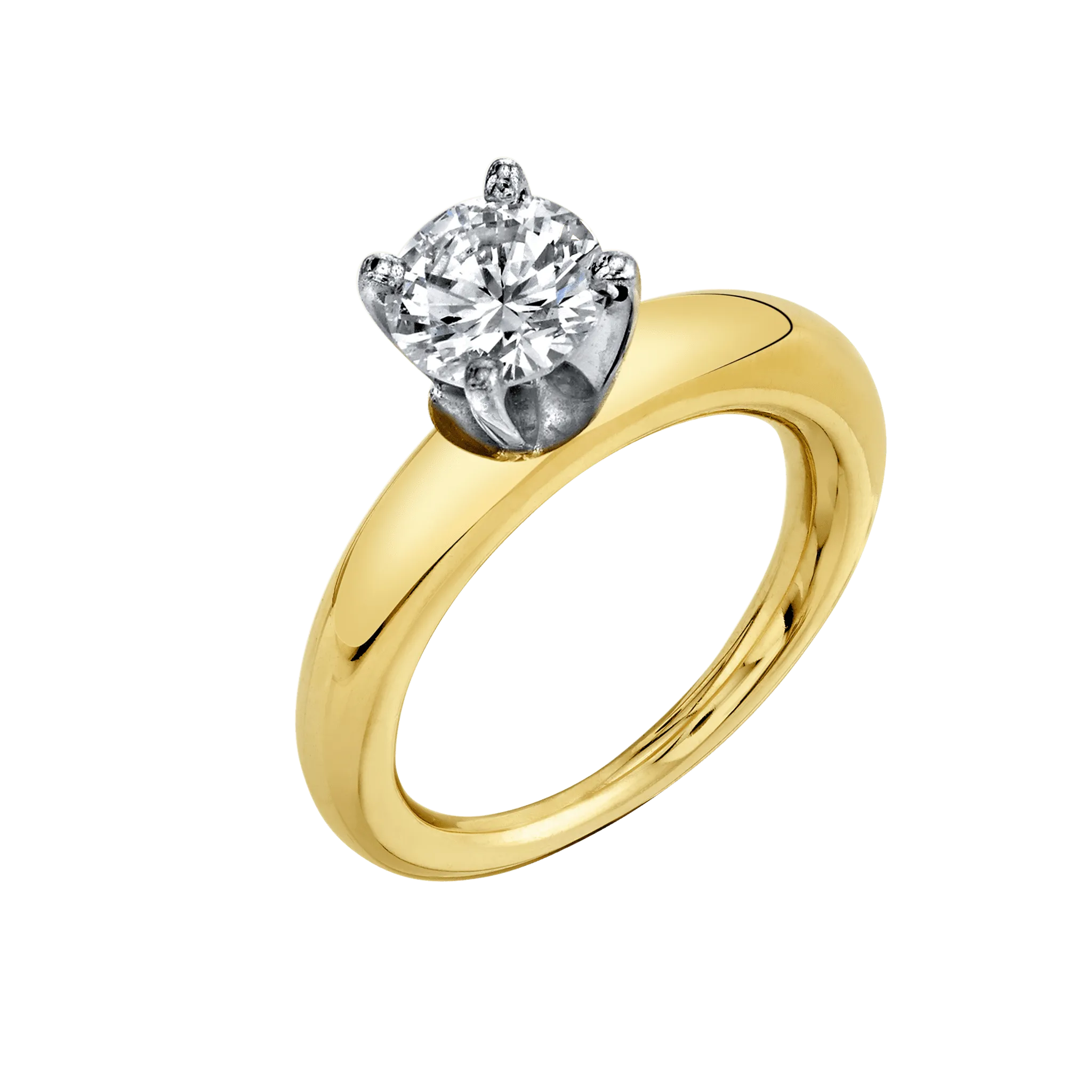 Rising Tusk Ring with Round Diamond