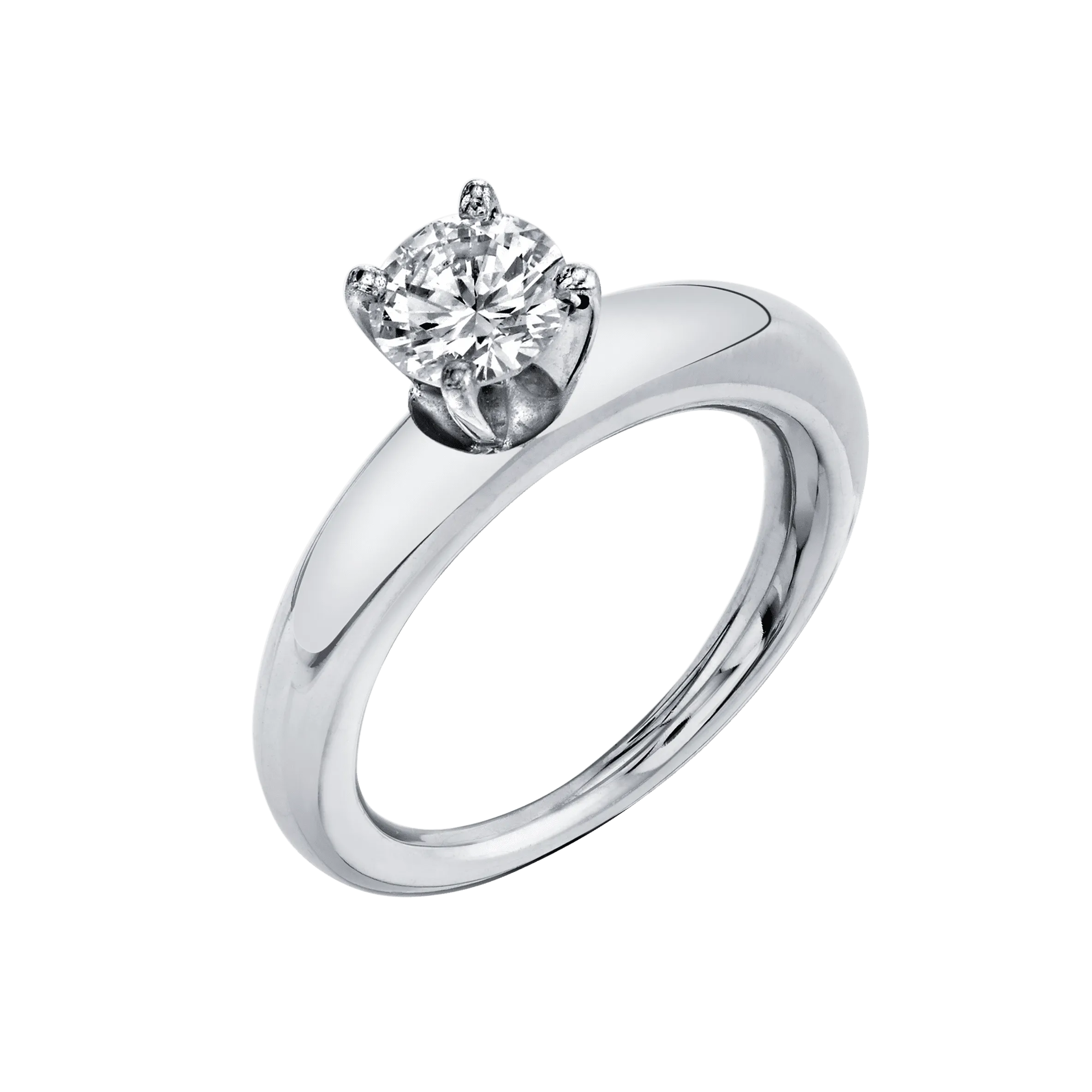 Rising Tusk Ring with Round Diamond