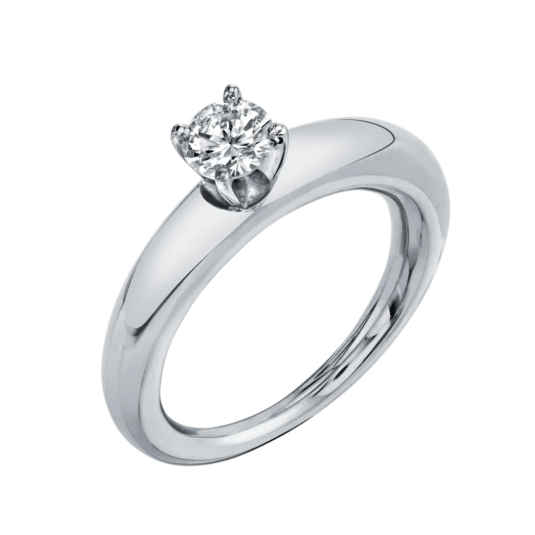 Rising Tusk Ring with Round Diamond