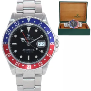 Rolex GMT-Master 2 Pepsi 40mm Steel 40mm 16710 Blue Red Watch Box