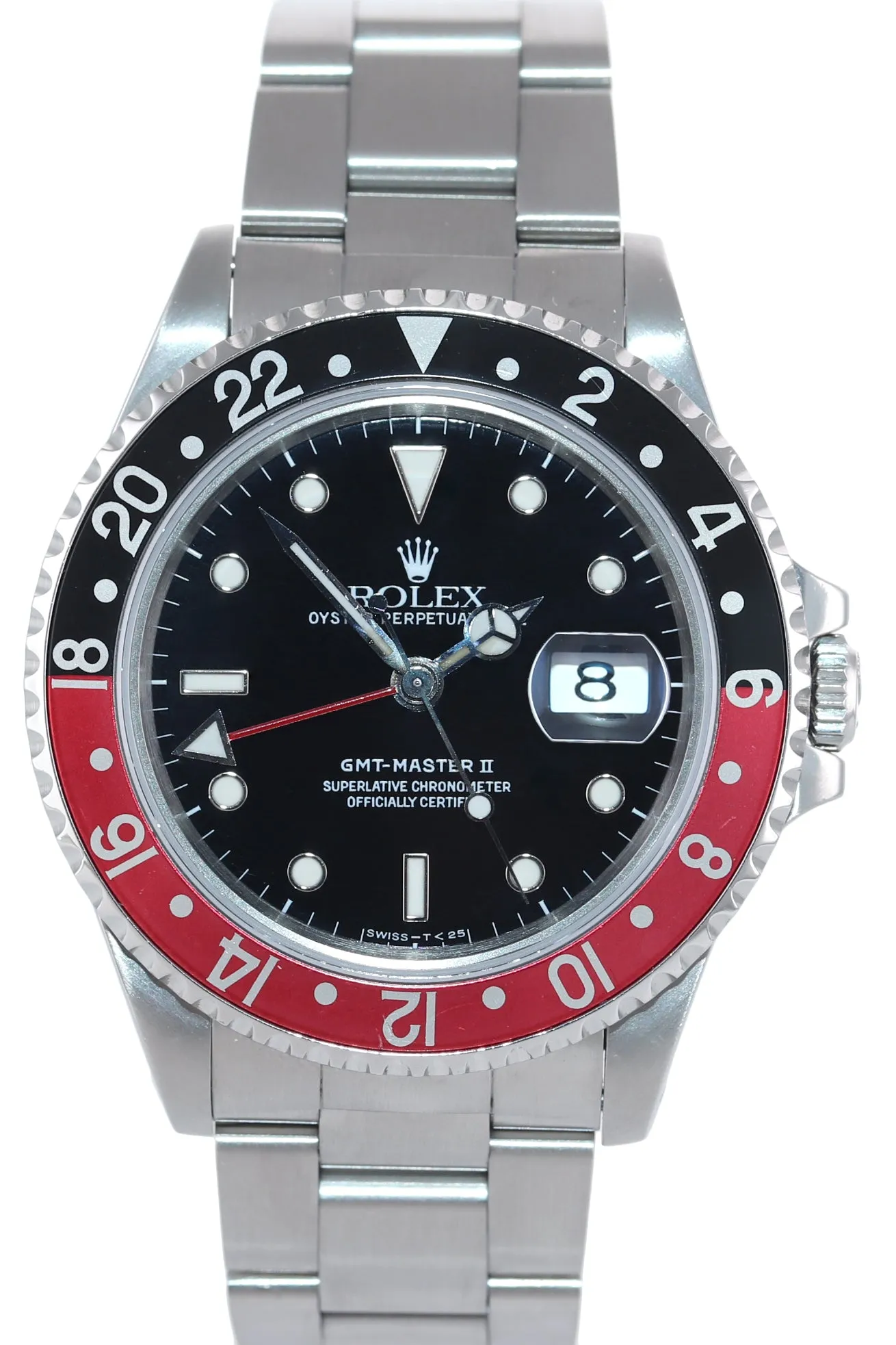 Rolex GMT-Master II Coke Red Black Steel Tritium 16710 40mm Watch Box