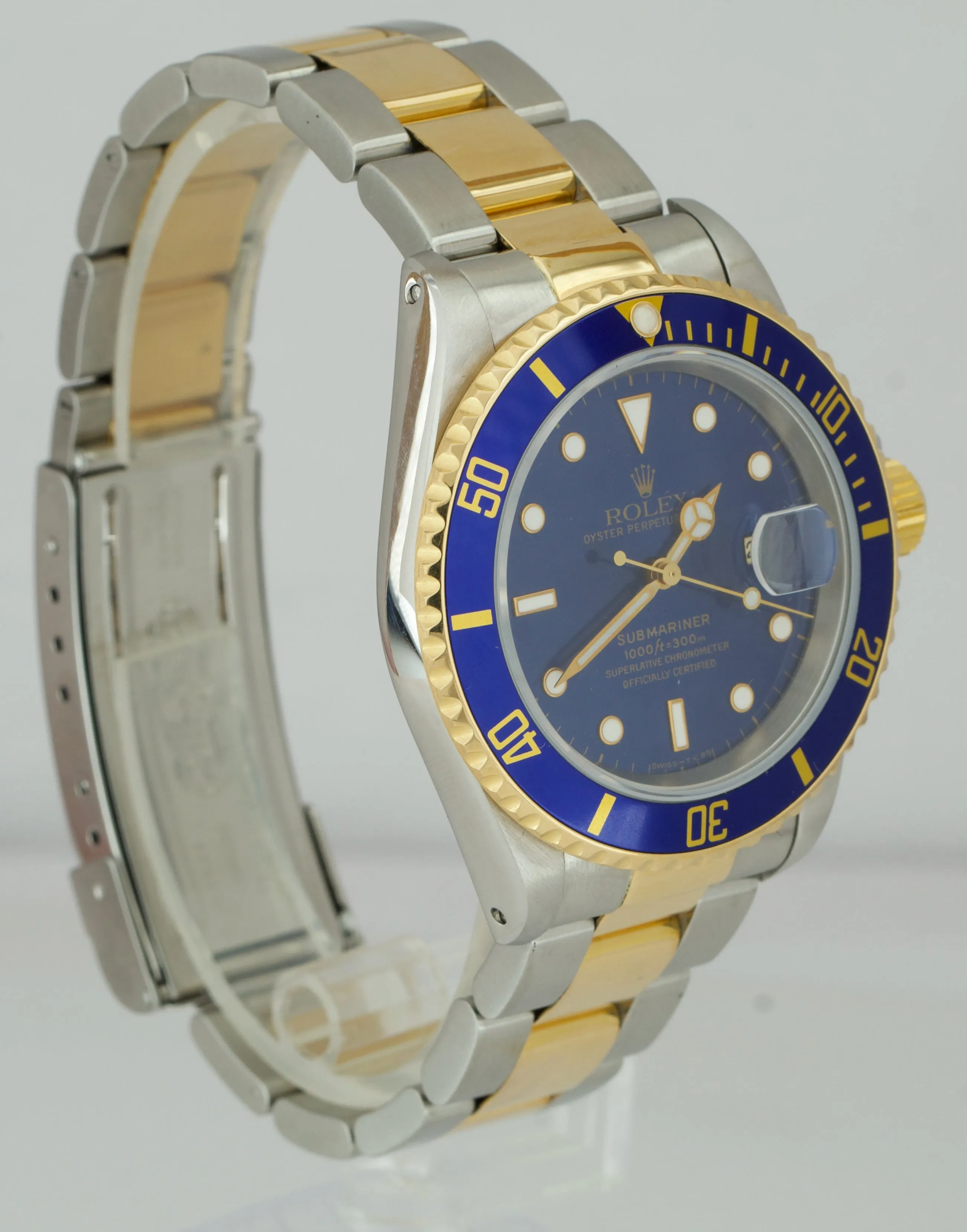 Rolex Submariner Date Two-Tone Stainless Steel Gold BLUE DIAL 40mm Watch 16613