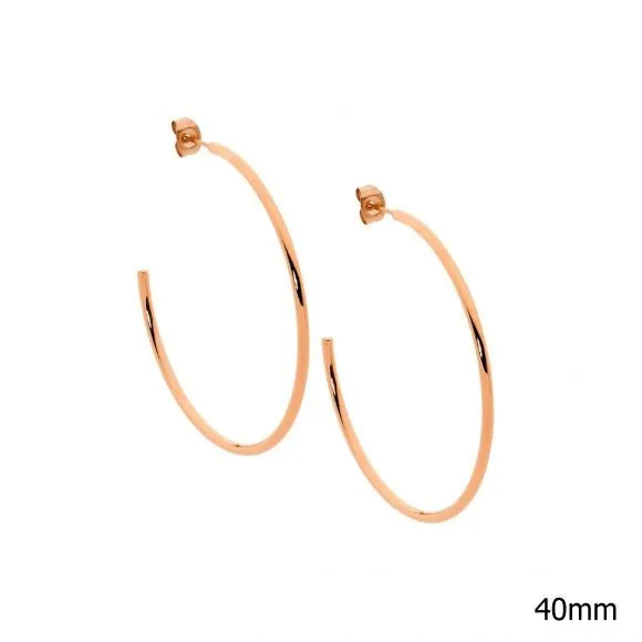 Rose Gold Plated Hoop 40mm Open Hoop Earrings SE211R-4