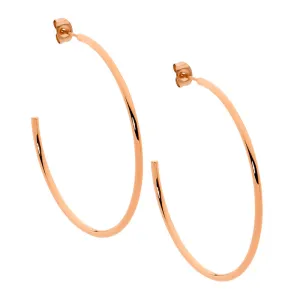 Rose Gold Plated Hoop 40mm Open Hoop Earrings SE211R-4