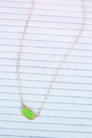 Roslyn Peridot Druzy Goldtone Necklace