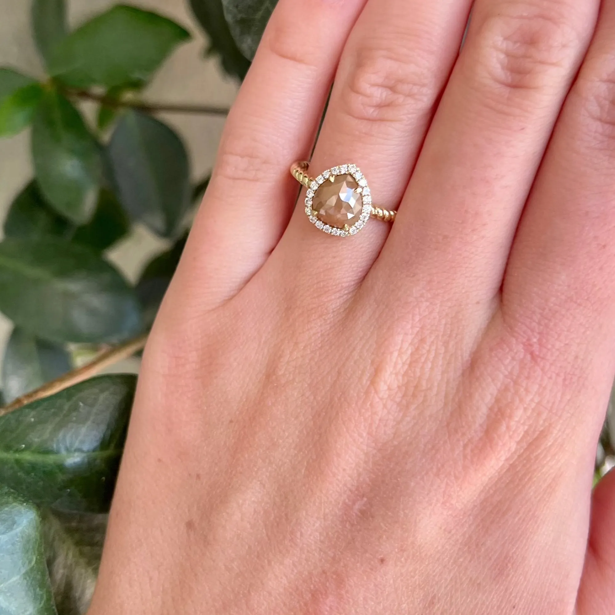 Rough Chocolate Diamond Ring