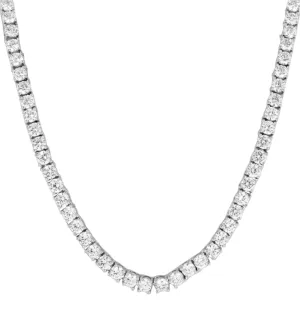 Round Cubic Zirconia Sterling Silver 3/4/5mm Tennis Chains Necklaces
