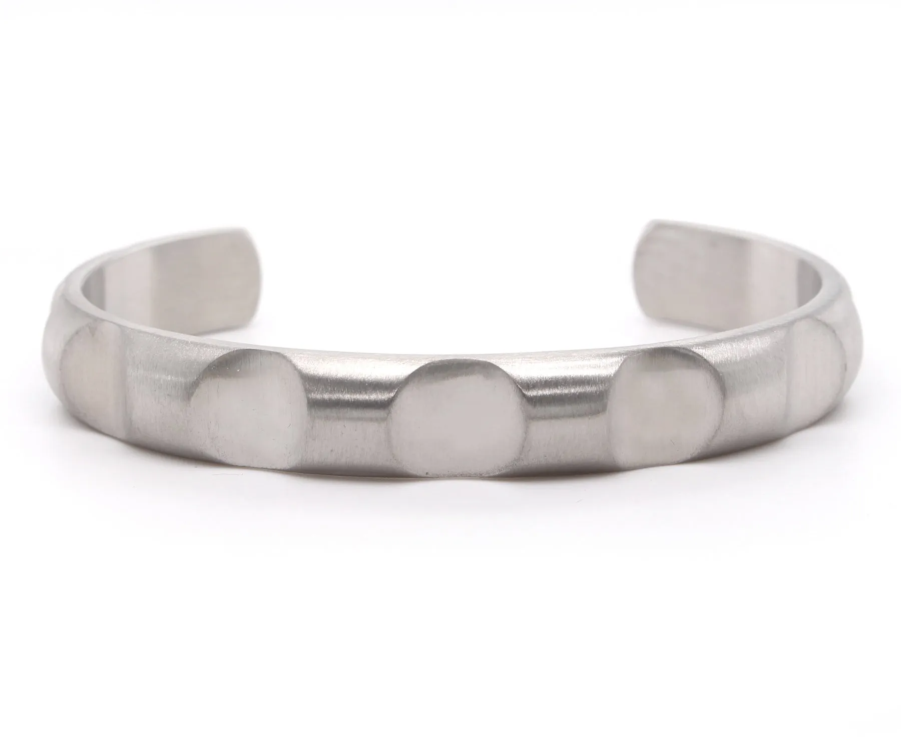 Round Cut Stainless Steel Cuff Bracelet