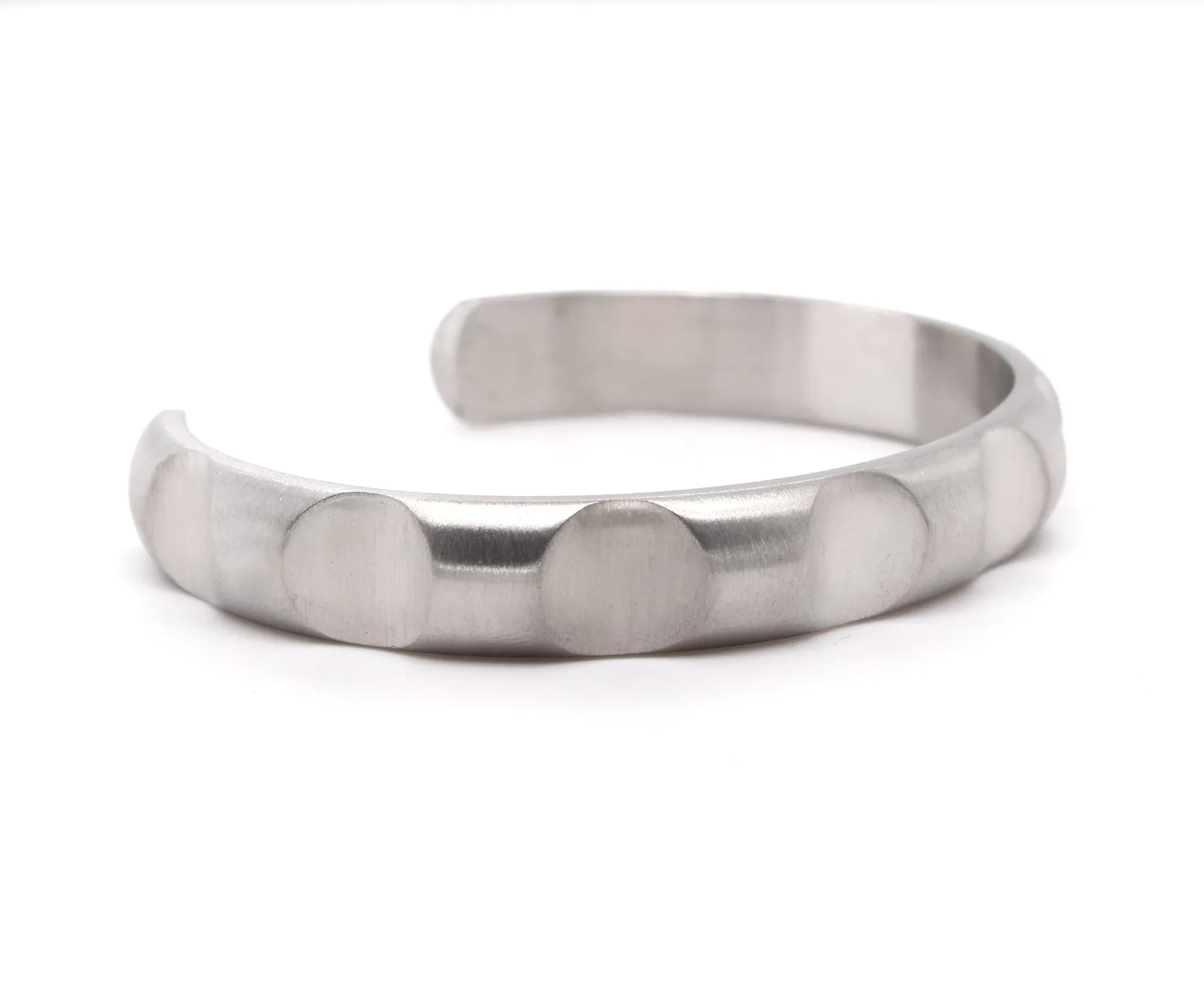 Round Cut Stainless Steel Cuff Bracelet