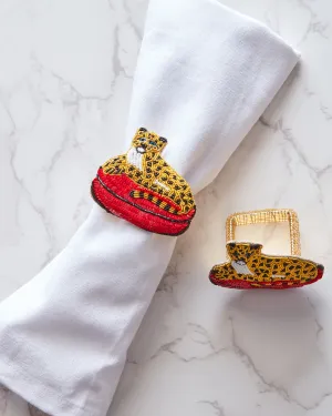 Royal Cheetah - Napkin Ring Set Of 2 - Gold Ink
