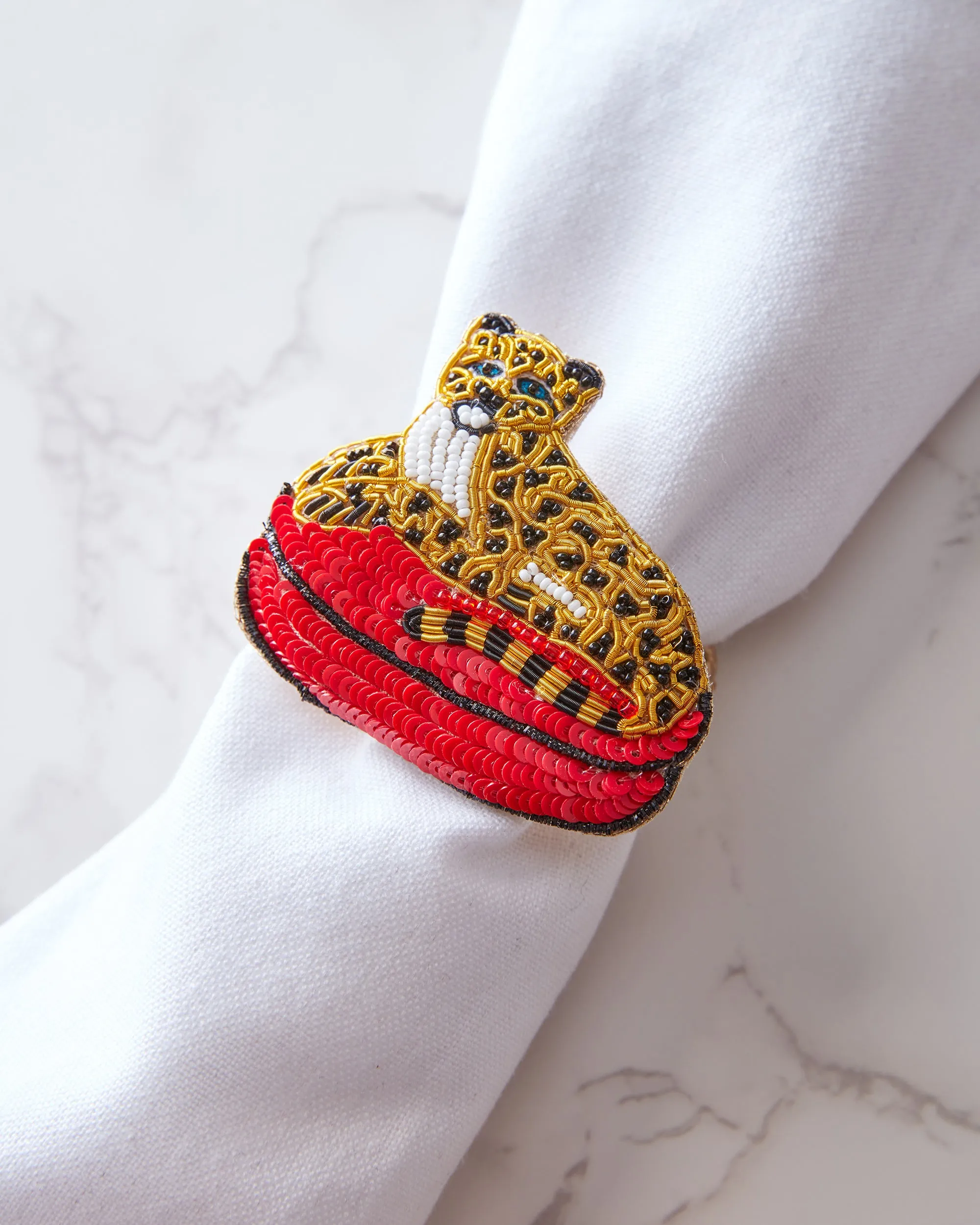Royal Cheetah - Napkin Ring Set Of 2 - Gold Ink