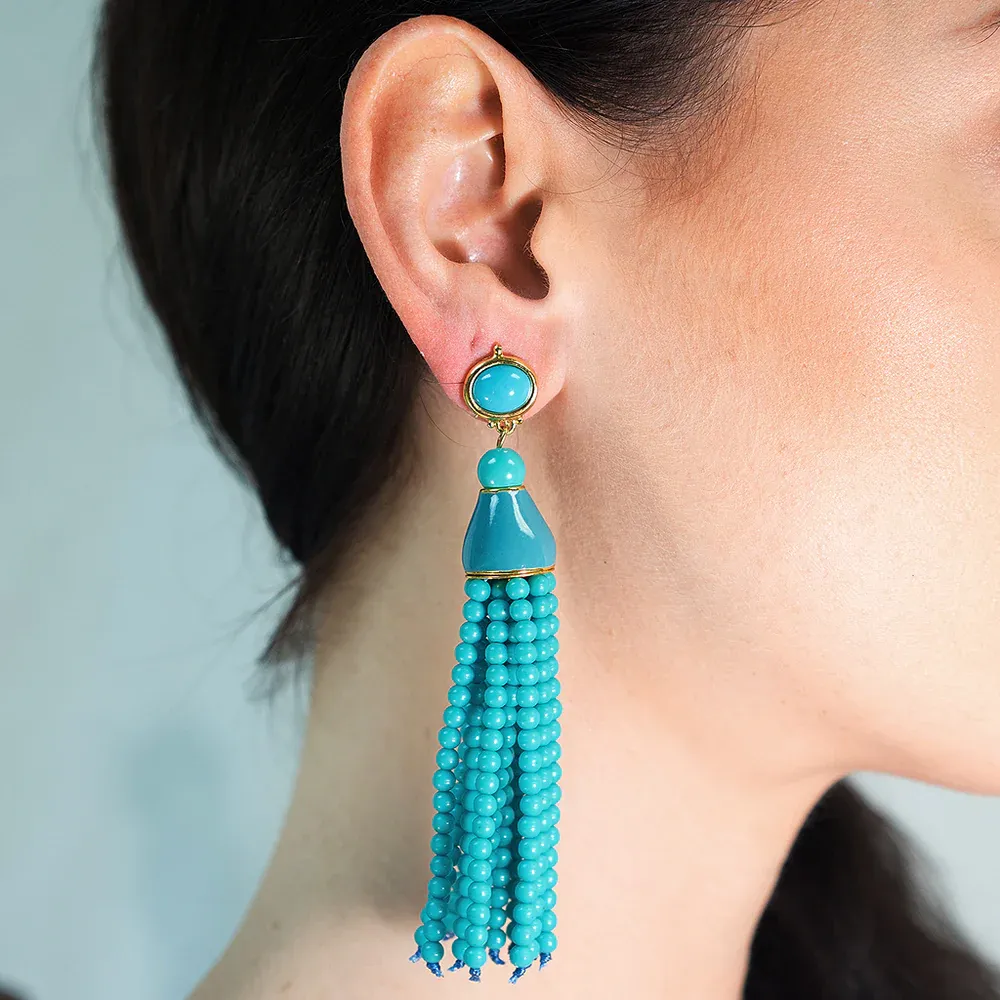 Seed Bead Tassel Pierced or Clip Earring