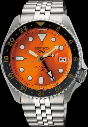 Seiko GMT Orange and Silver Men's SSK005K1