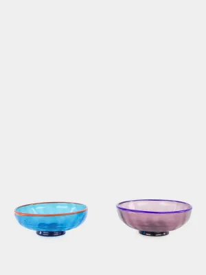 Set of 2 Luxury Glass Nut Bowls