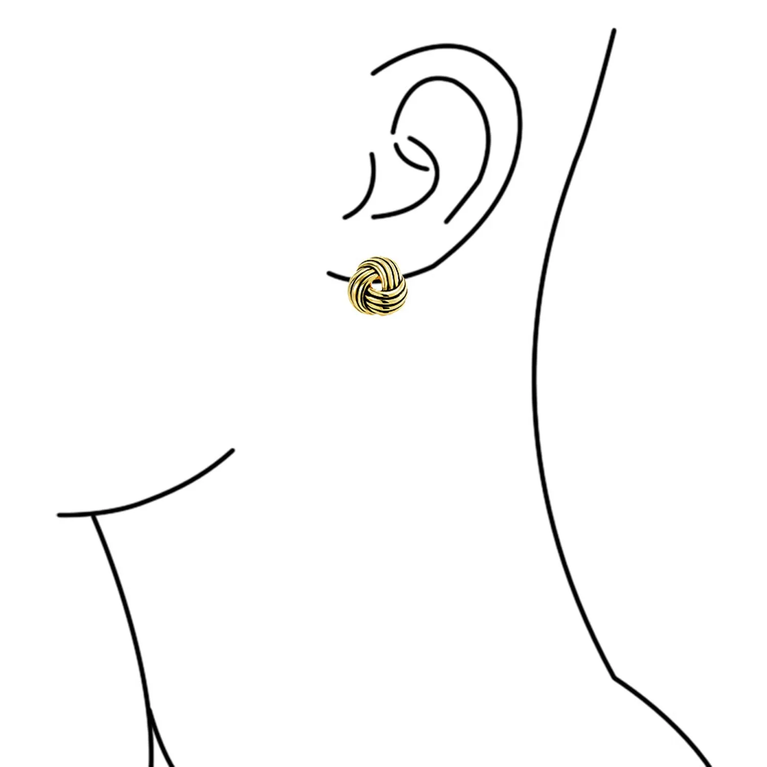 Set of 2 Rope Cable Twist Knot Clip-On Earrings Oxidized Silver Gold Plated