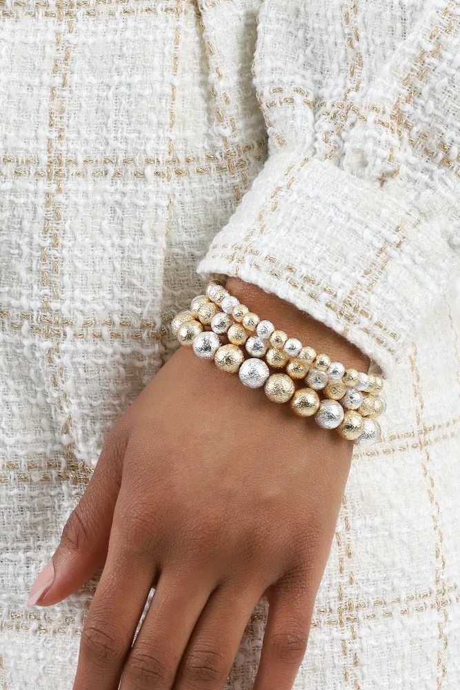 Set of 4 Beaded Bracelets -Gold