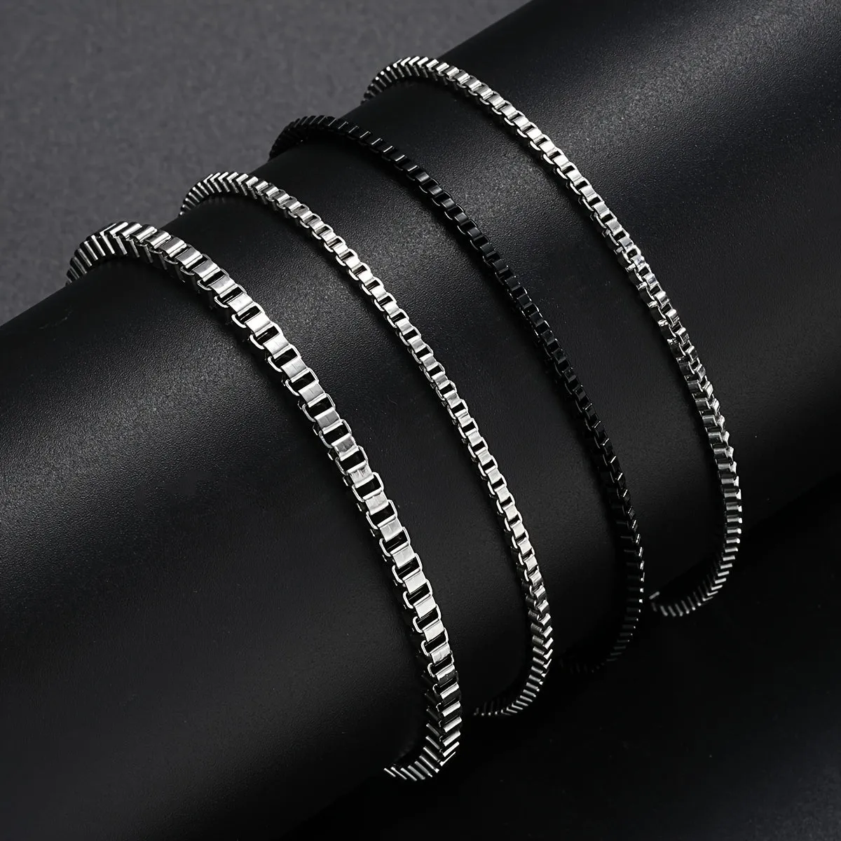 Set Of 4 Stainless Steel Men's Bracelets for Boyfriend