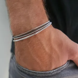 Set Of 4 Stainless Steel Men's Bracelets for Boyfriend