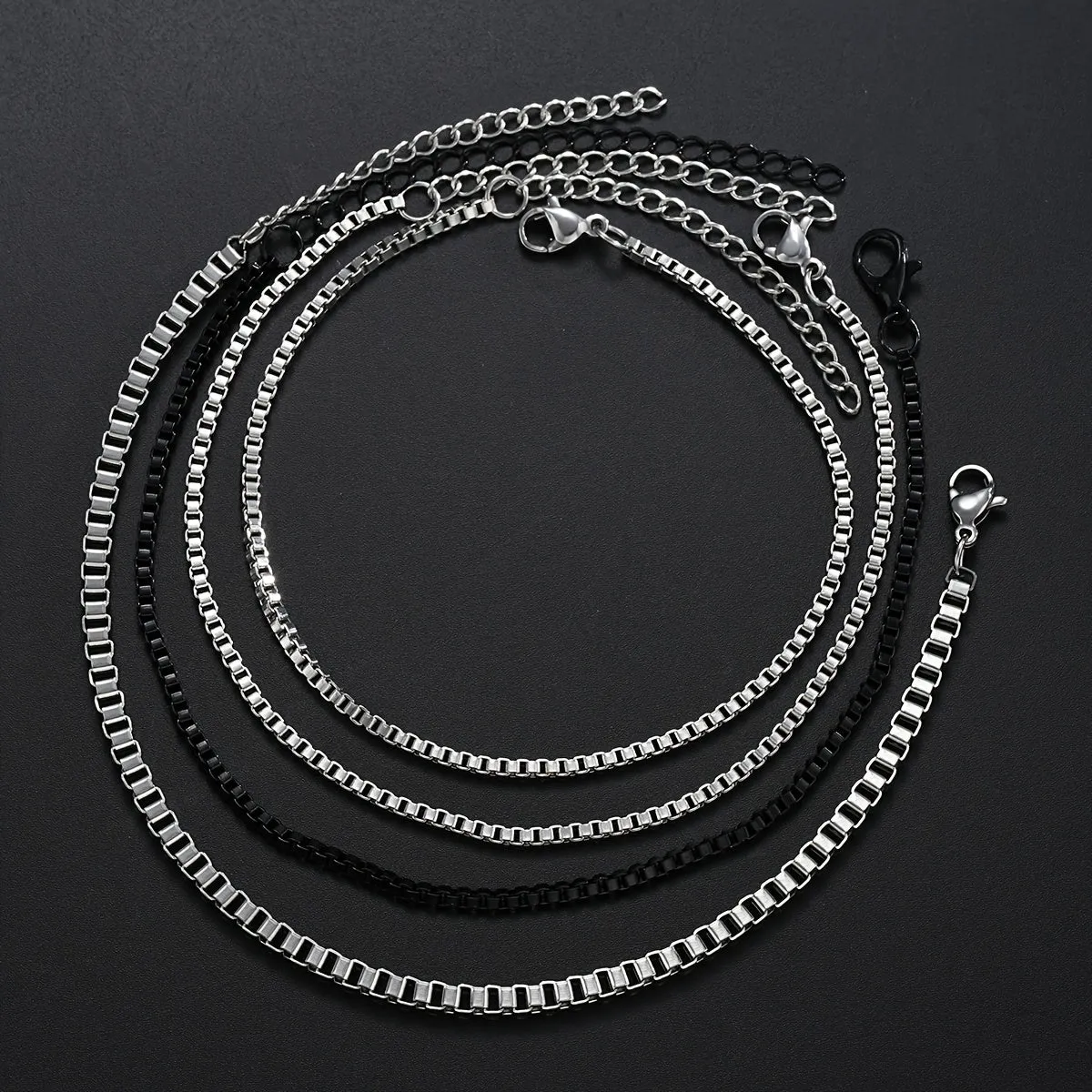 Set Of 4 Stainless Steel Men's Bracelets for Boyfriend