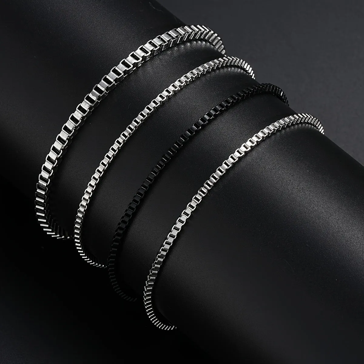 Set Of 4 Stainless Steel Men's Bracelets for Boyfriend