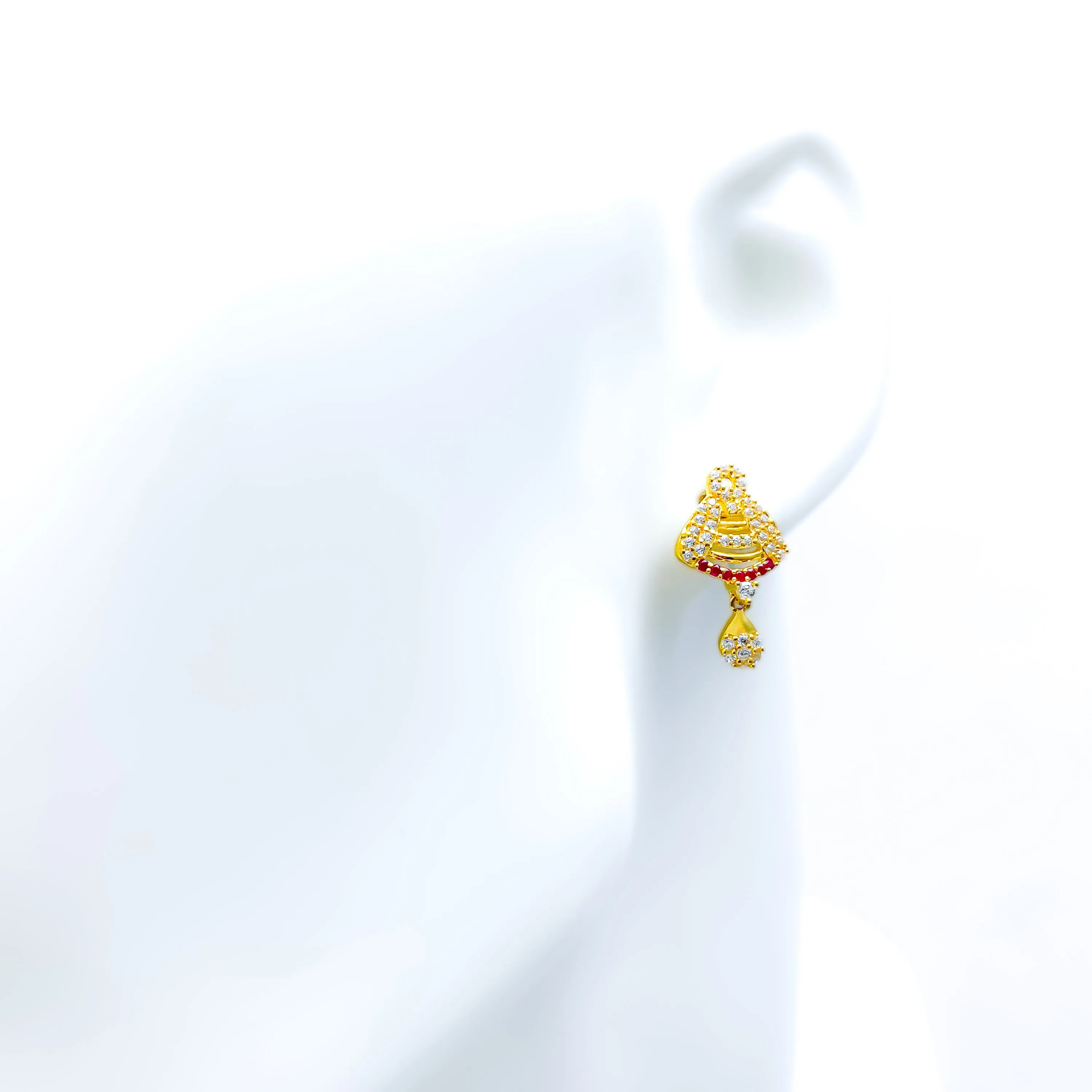 Shimmering Chic 22k Gold CZ Earrings