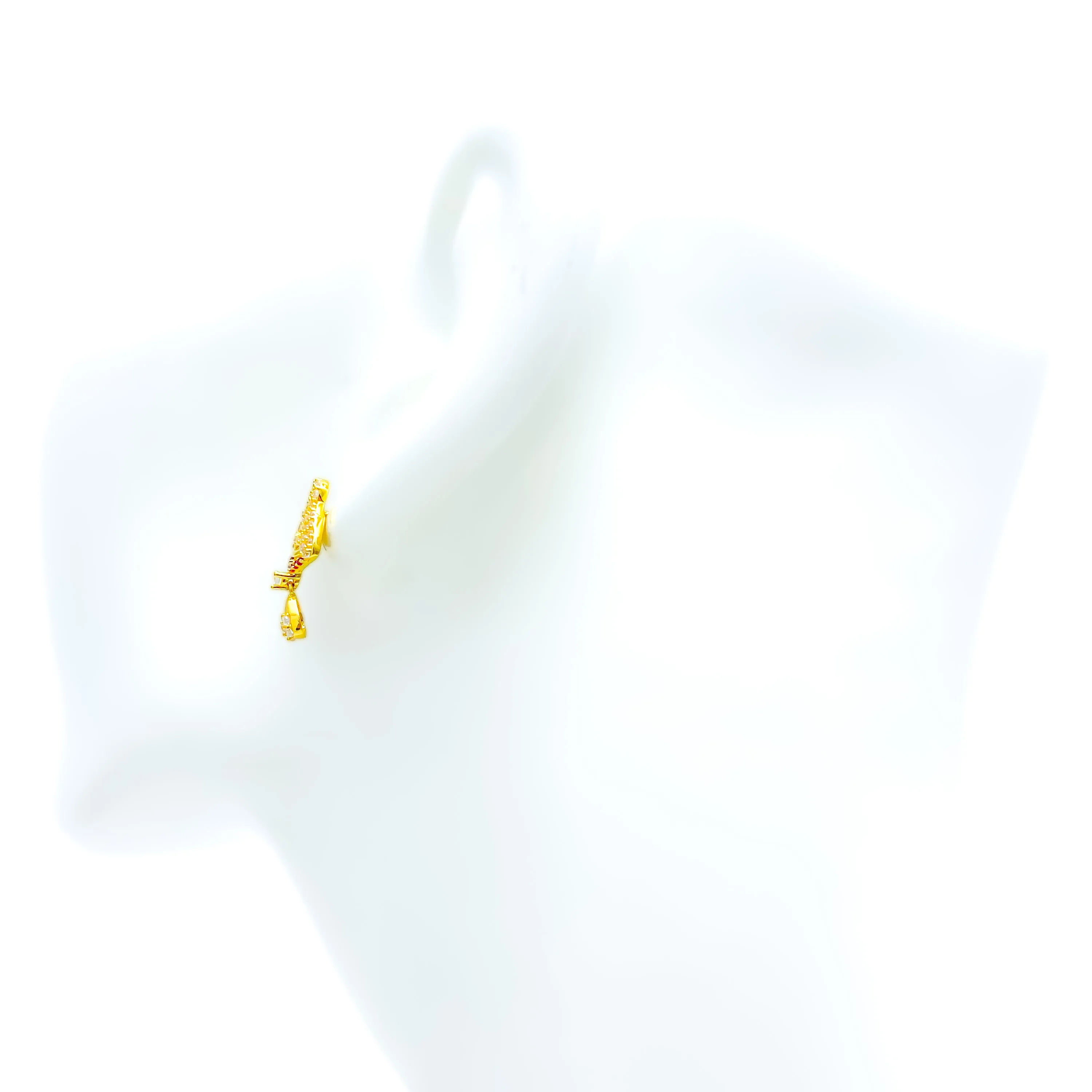 Shimmering Chic 22k Gold CZ Earrings